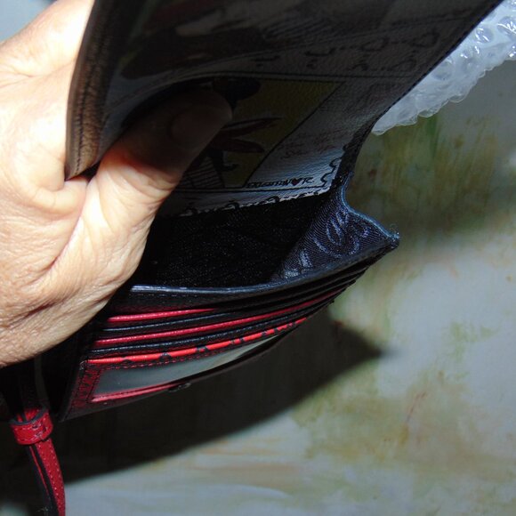 Brighton Postcard Love Amor Black Red Leather Flap Crossbody Messenger Purse - Picture 9 of 10